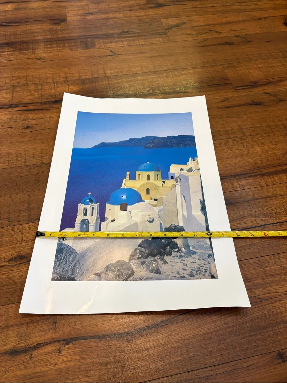Oia Santorini Greece Photo Art Print White Houses Blue Domes Wall Decor 20x13.5